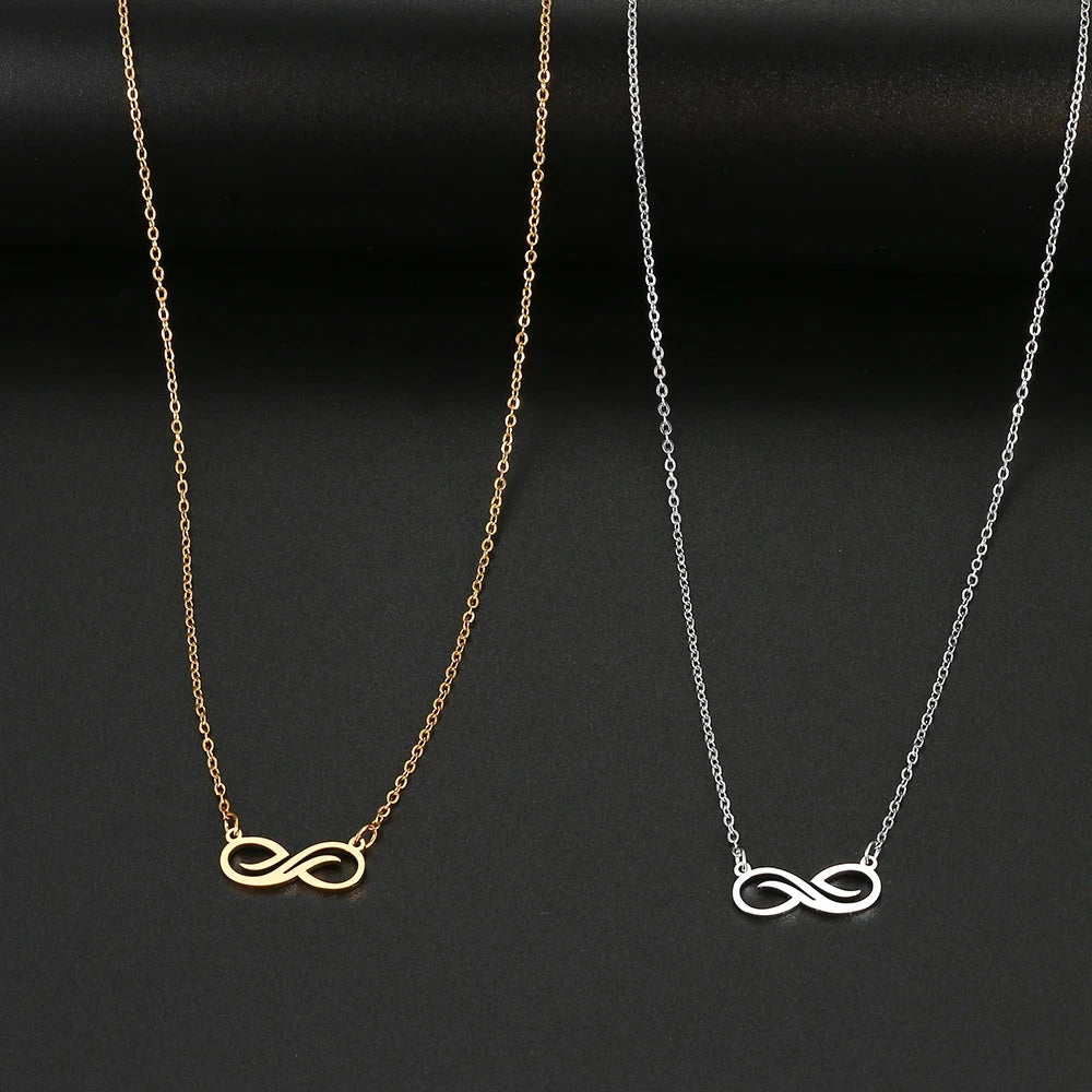 Collar Colgante Infinito Dorado Mujer plata