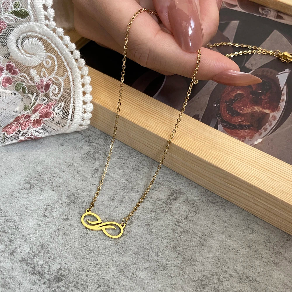 Collar Colgante Infinito Dorado Mujer oro