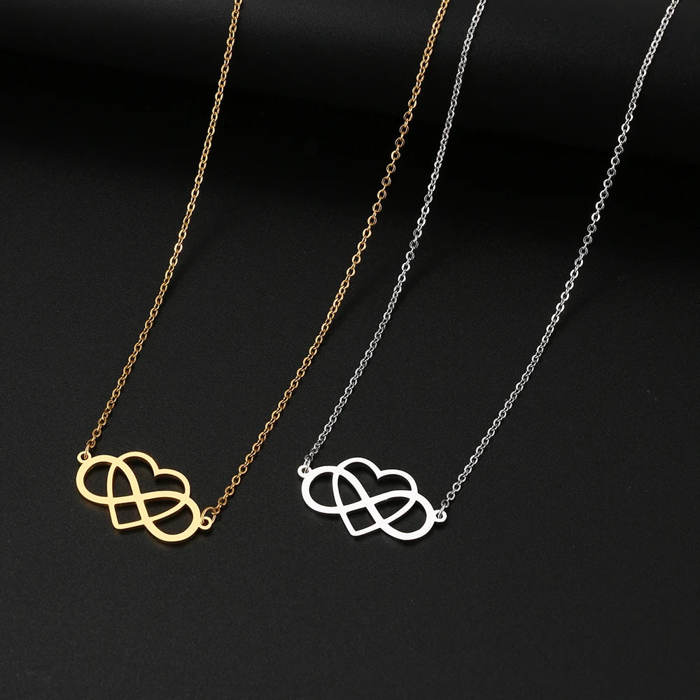 Collar Colgante Infinito y Corazón Mujer plata
