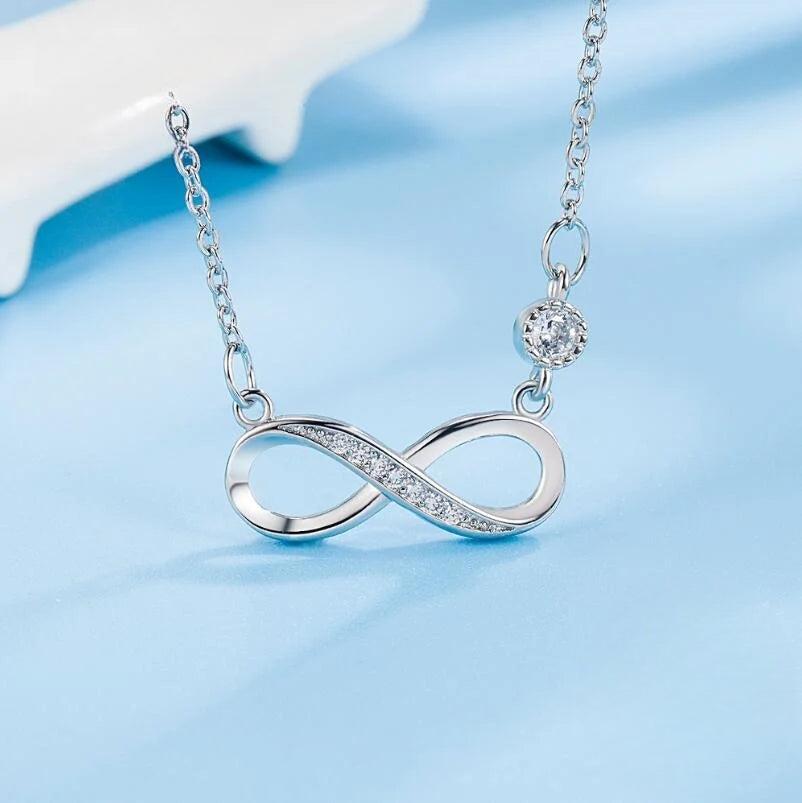 Collar Colgante Infinito Zirconia mujer plata