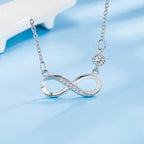 Collar Colgante Infinito Zirconia mujer plata