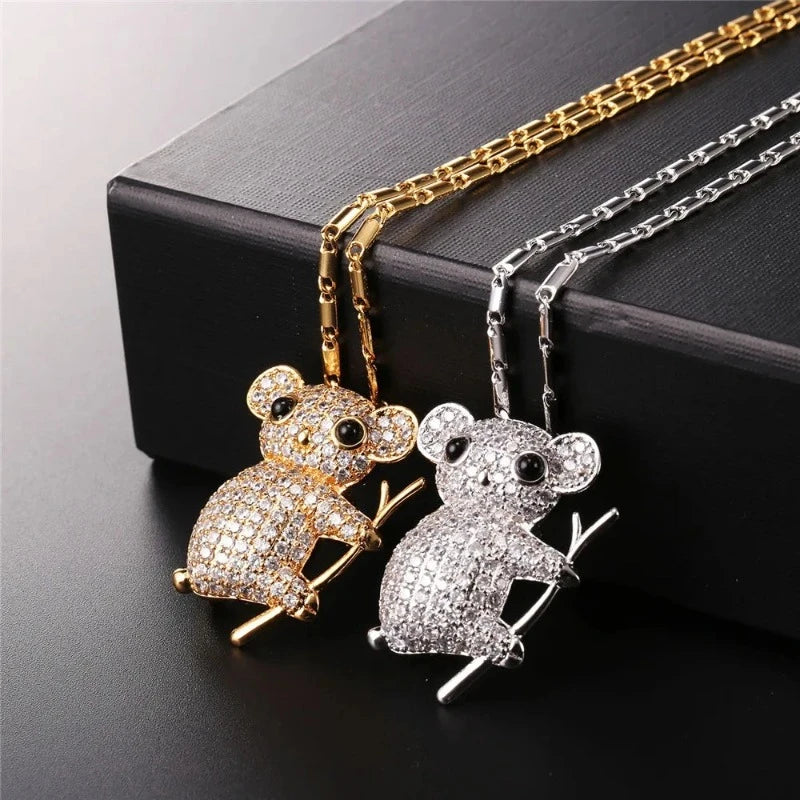 Collar Koala Piedras Oro o Plata