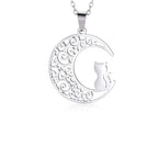 Collar Colgante Luna de Gato plata