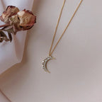 Collar Colgante Luna en Circonio para Mujer oro