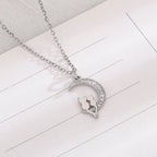 Collar Colgante Luna y Gatos con Cristal