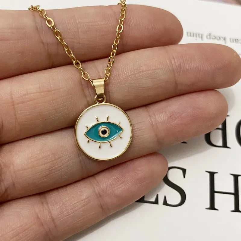 Collar Colgante Nazar Boncuk Blanco