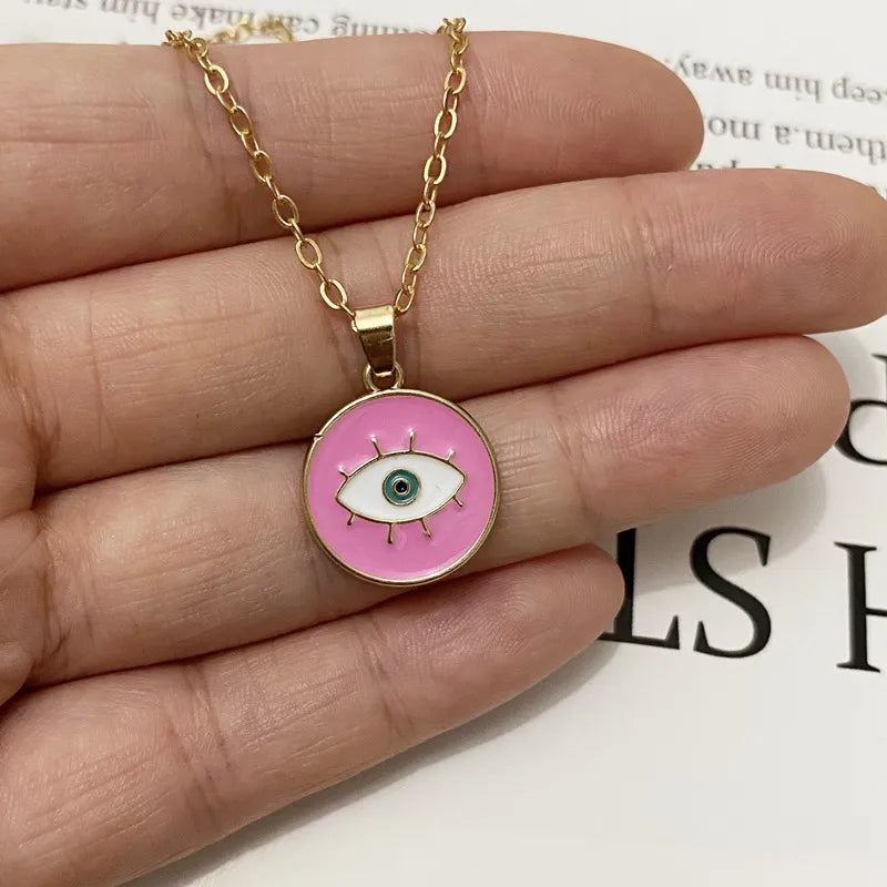 Collar Colgante Nazar Boncuk Rosa