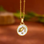 Collar Colgante Oro y Blanco Signo del Zodiaco 12 Constelaciones piscis