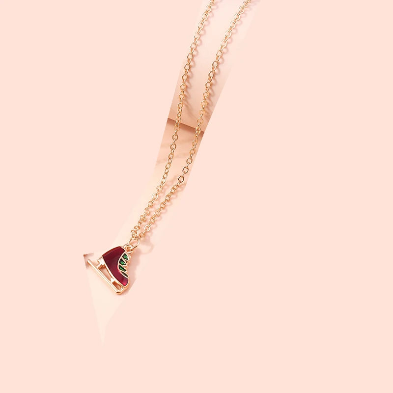 Collar Colgante Patines de Navidad