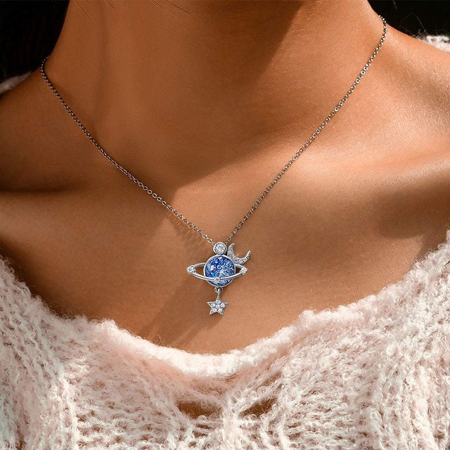 Collar Colgante Piedra de Luna Azul 