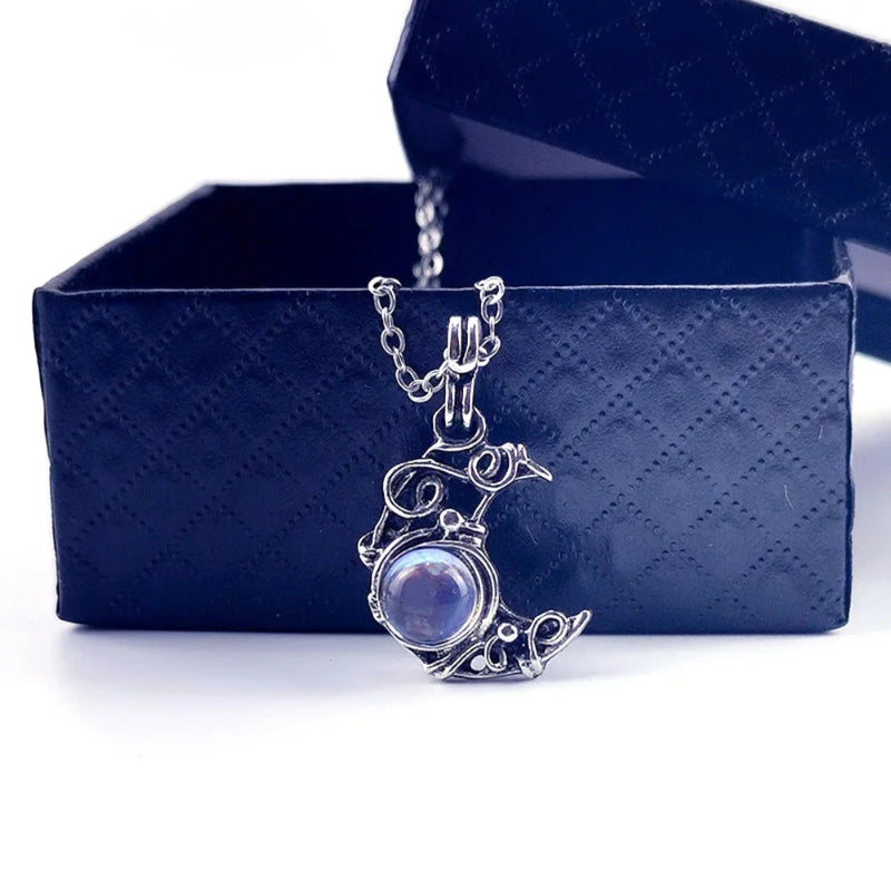 Collar Colgante Piedra de Luna Vintage c