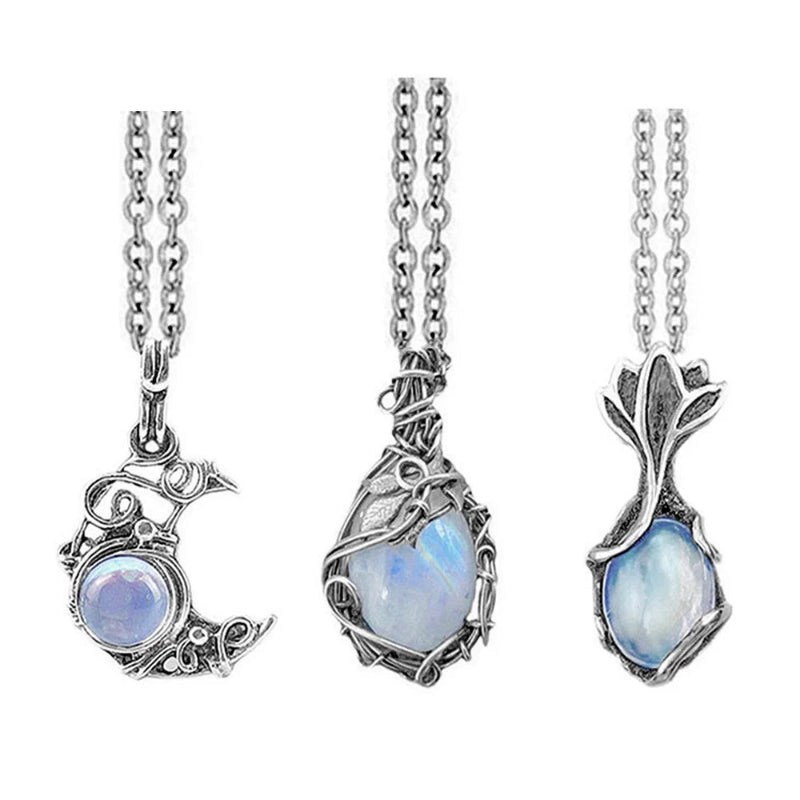 Collar Colgante Piedra de Luna Vintage a