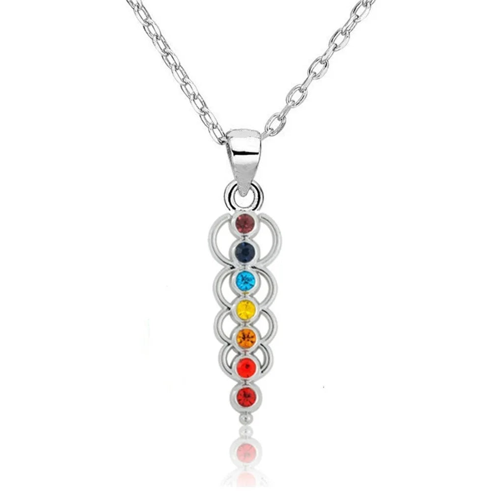 Collar Colgante Piedras 7 Chakras Mujer