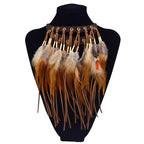 Collar colgante ajustado étnico pluma 