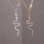 Collar Colgante Serpiente con Circonitas 