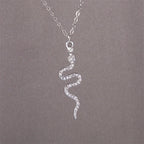 Collar Colgante Serpiente con Circonitas en plata