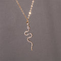 Collar Colgante Serpiente con Circonitas en oro 