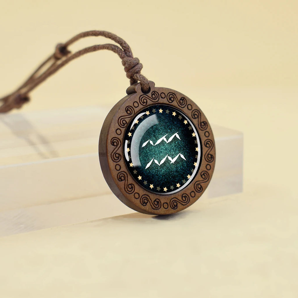 Collar Colgante Signo del Zodiaco 12 Constelaciones acuario