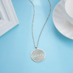 Collar y Colgante Espiral Geométrica plata