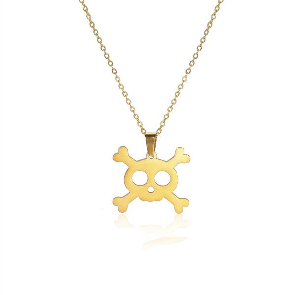 Collar Colgante Cabeza de Calavera oro