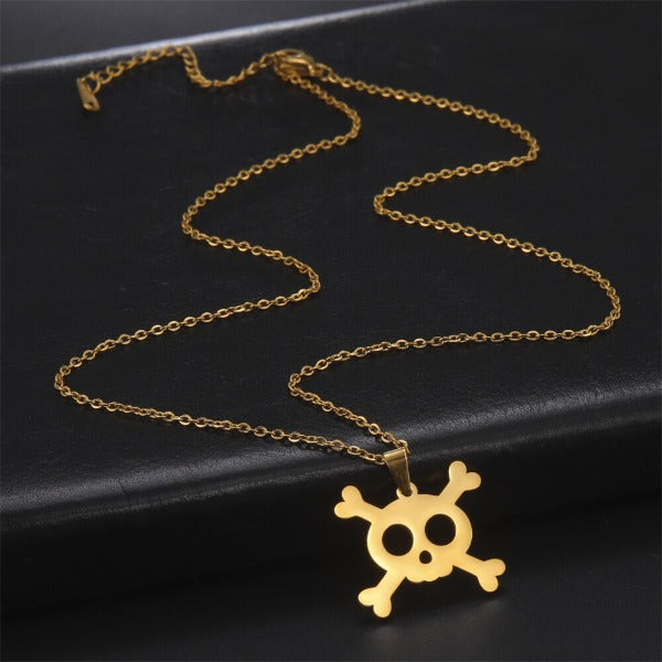 Collar Colgante Cabeza de Calavera oro