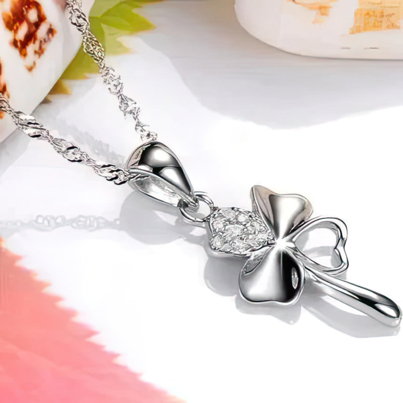 Collar Colgante Trébol de 4 Hojas para Mujer Plata
