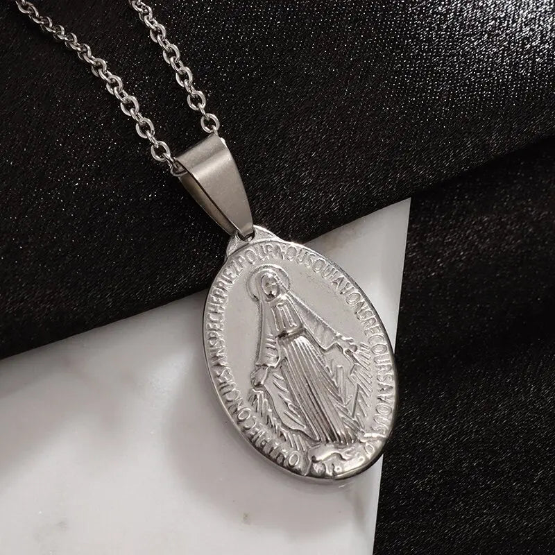 Collar Colgante Virgen María - Nuestra Señora de Guadalupe plata
