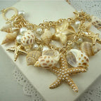 Collar Colgantes Conchas Estrellas de Mar Conchas y perlas