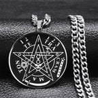 Collar Pentagrama Colgante Tetragrama de Salomón