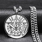 Collar Pentagrama Colgante Tetragrama de Salomón