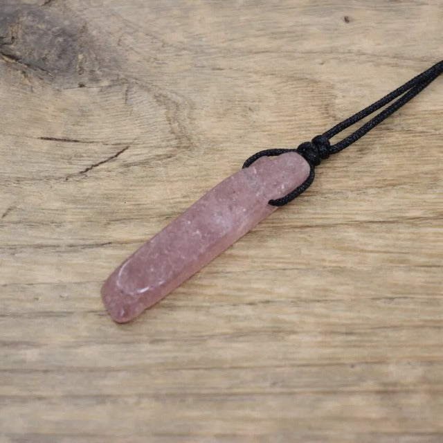 Collar Piedra Natural de Sanación Litoterapia cuarzo rosa