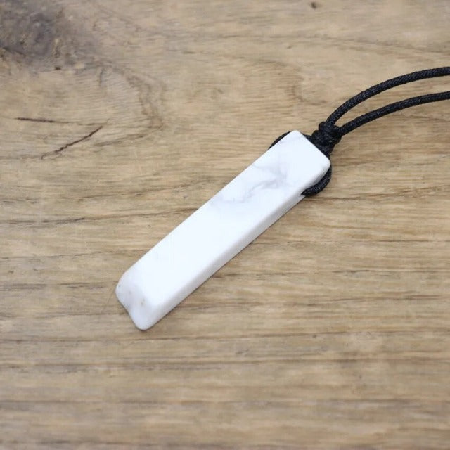 Collar Piedra Natural de Sanación Litoterapia Turquesa blanca