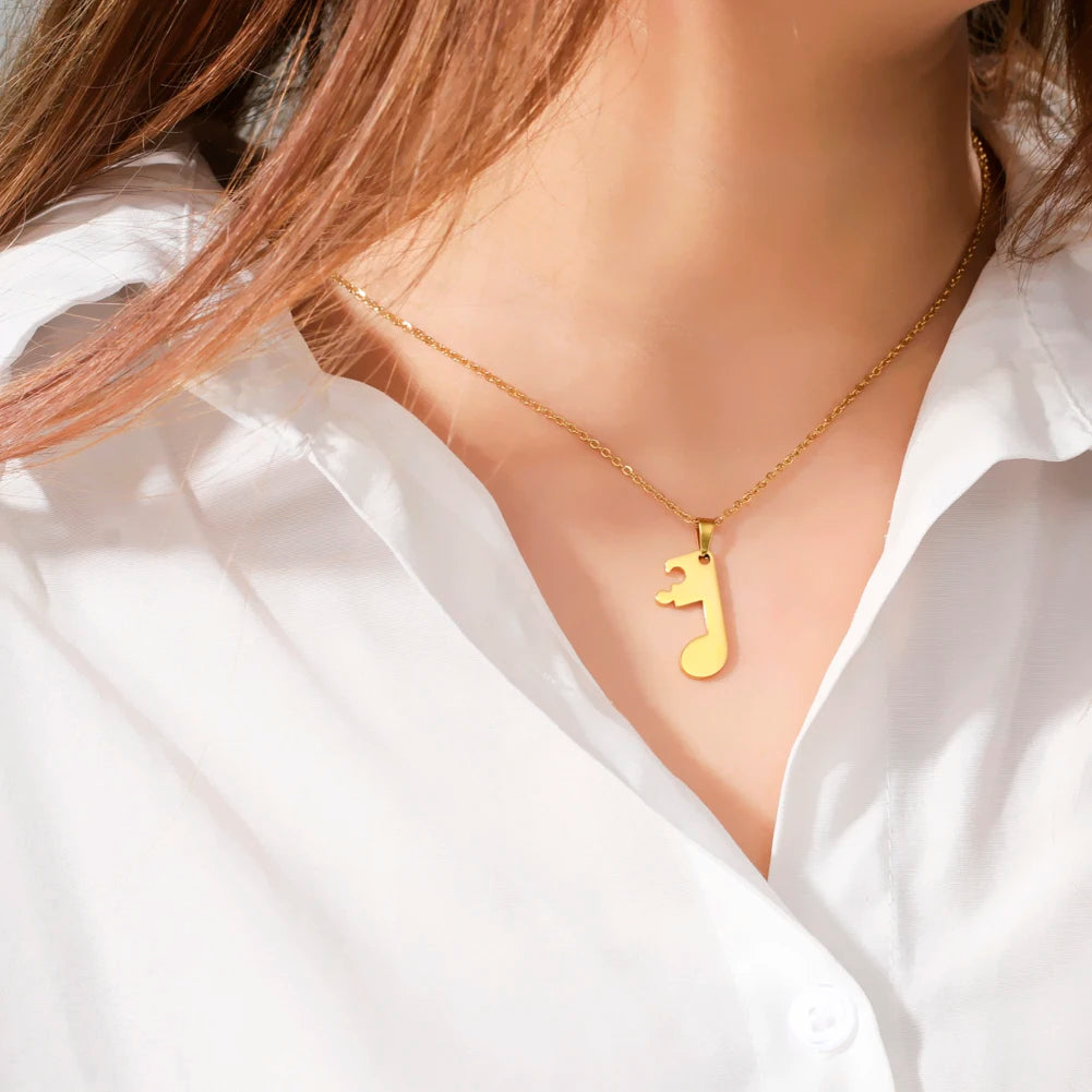 Collares para Parejas Colgante Nota Musical oro