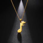 Collares para Parejas Colgante Nota Musical oro