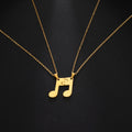 Collares para Parejas Colgante Nota Musical oro