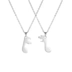 Collares para Parejas Colgante Nota Musical plata