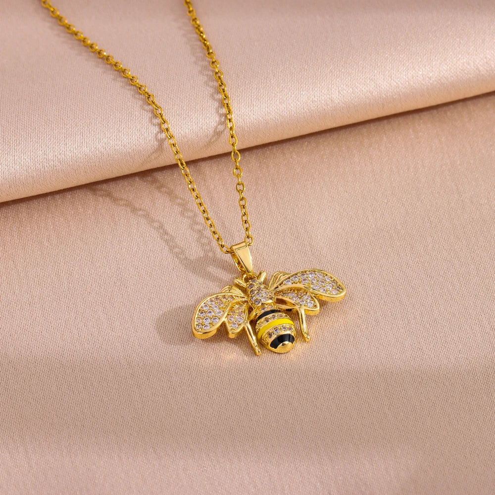 Collar para mujer con colgante de abeja