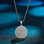 Collar para mujer con colgante Ayatul Kursi árabe plata