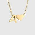 Collar para mujer con colgante de corazón e inicial - letra 