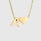 Collar para mujer con colgante de corazón e inicial - letra 