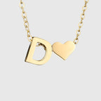 Collar para mujer con colgante de corazón e inicial - letra 