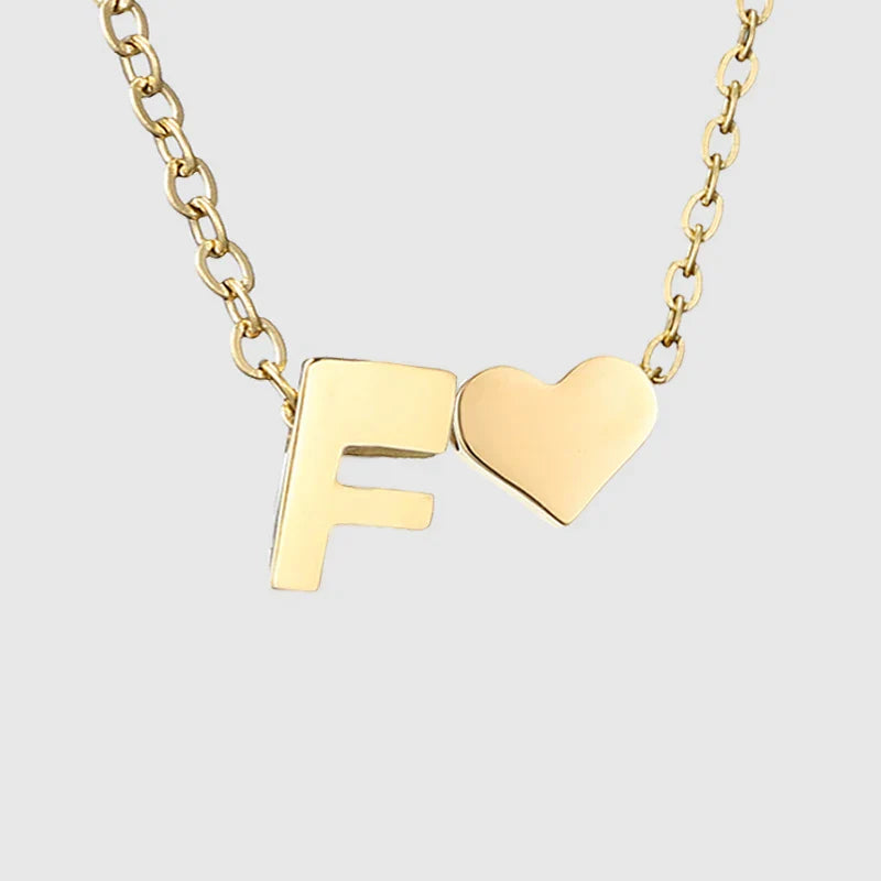 Collar para mujer con colgante de corazón e inicial - letra 