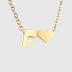 Collar para mujer con colgante de corazón e inicial - letra 