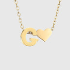 Collar para mujer con colgante de corazón e inicial - letra 