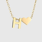 Collar para mujer con colgante de corazón e inicial - letra 