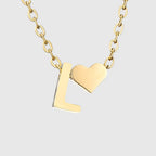 Collar para mujer con colgante de corazón e inicial - letra 