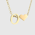 Collar para mujer con colgante de corazón e inicial - letra 