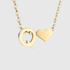 Collar para mujer con colgante de corazón e inicial - letra 
