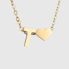 Collar para mujer con colgante de corazón e inicial - letra 