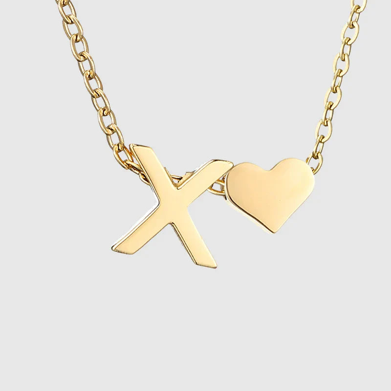 Collar para mujer con colgante de corazón e inicial - letra 